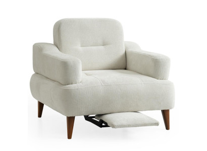 Eleganter Weißer Sessel Relaxsessel Designer Polster Stoffsitzer