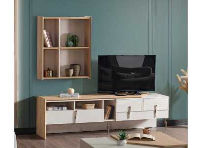 TV-Board und Wandregal für funktionales und stilvolles Wohnzimmer