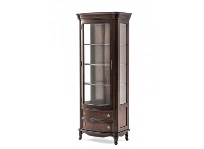 Klassische Vitrine aus Holz mit Schubladen und eleganten Glastüren