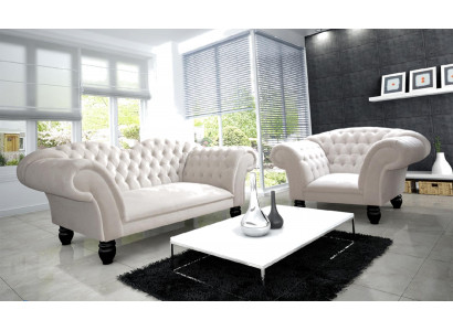 Leder Chesterfield Sofa in Braun modern elegant