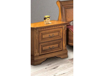 2x Ensemble de tables de chevet classiques Table de chevet NachConsoles Table en bois massif OSZN