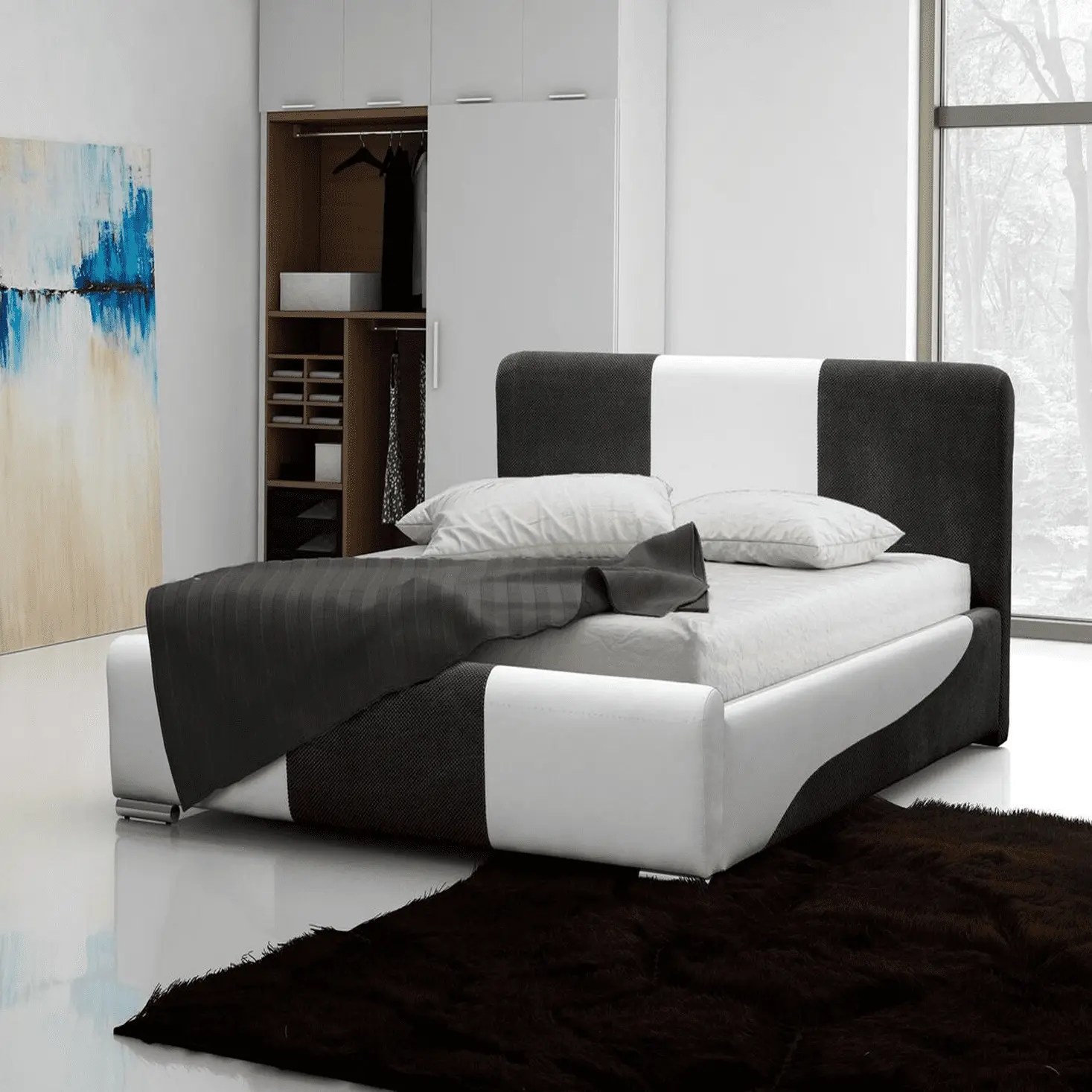 Lit boxspring élégant et confortable