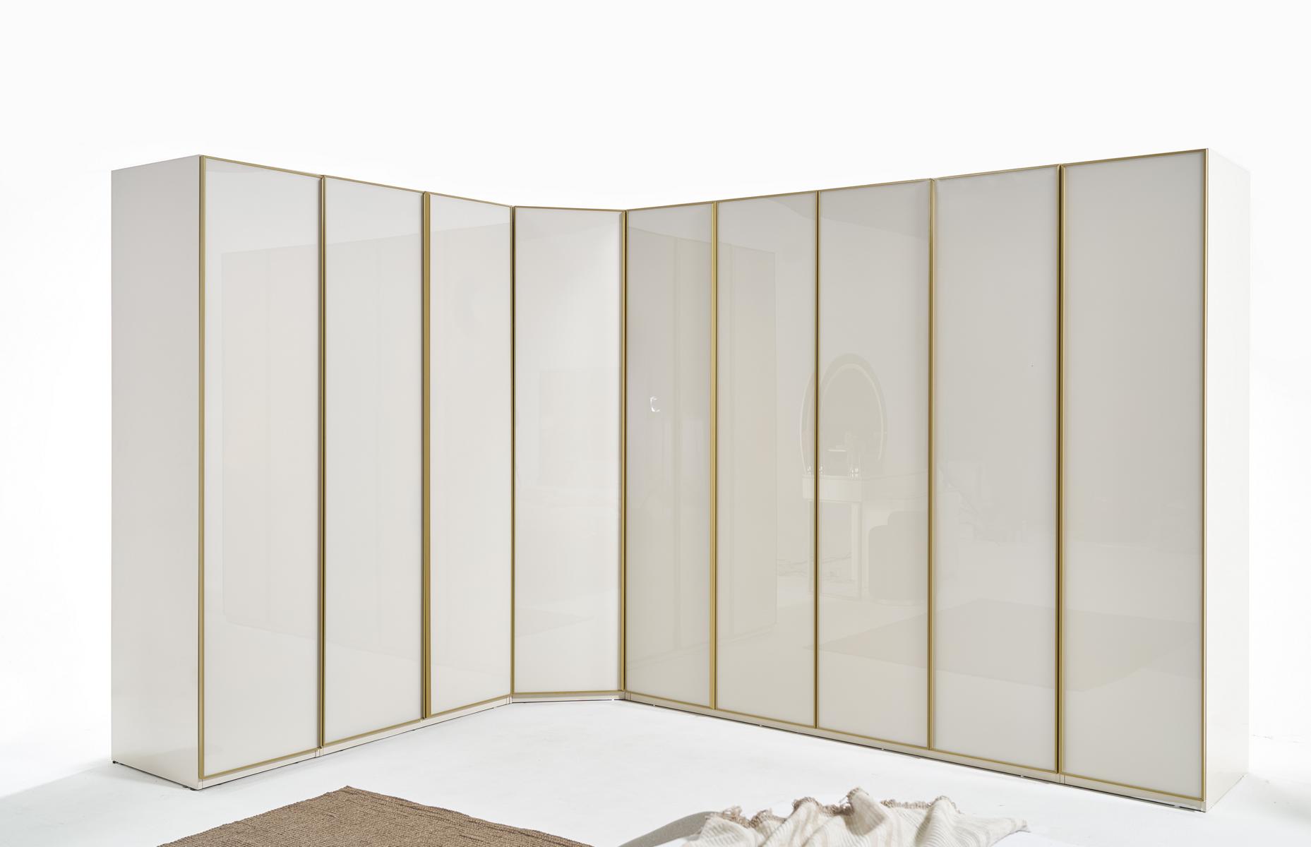 Armoire brillante Armoires de chambre Armoire d'angle Mobilier de luxe Or Beige